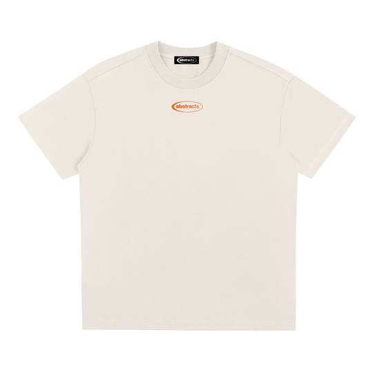 THE BASICS: WHITE&ORANGE TEE