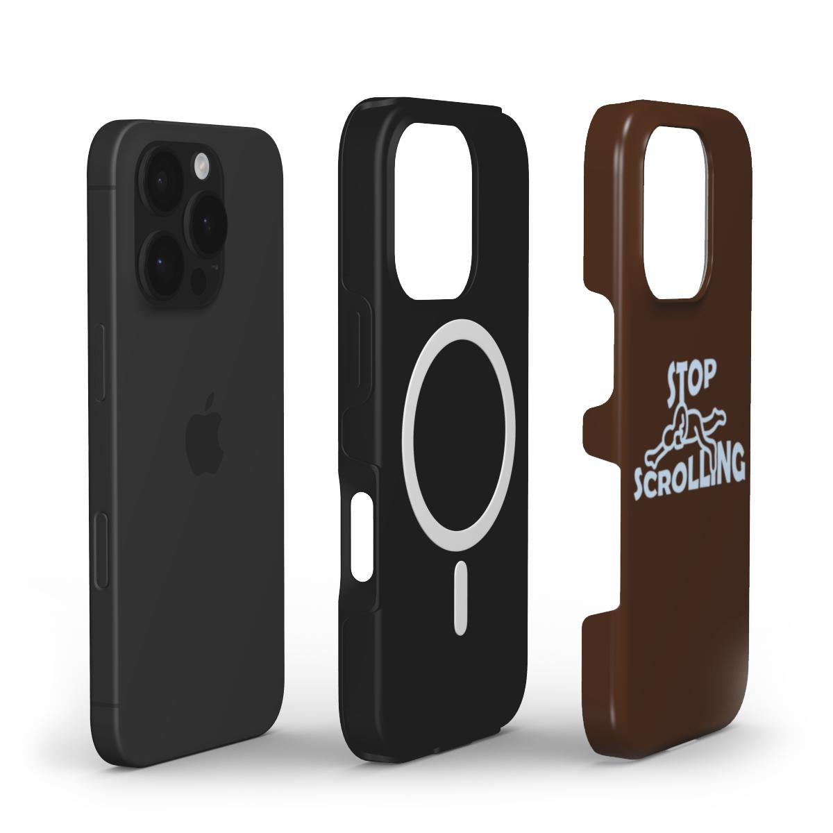 (BROWN) MagSafe® case for iPhone® - Stop Scrolling