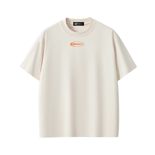 THE BASICS: WHITE&ORANGE TEE